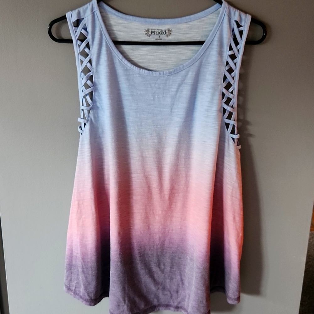 Mudd Plus Size Crewneck Tie Dye Tank Top